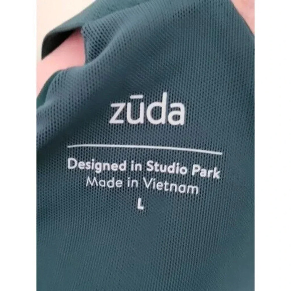 Zuda Z-Stretch Medium Impact Sports Bra with Ruching-Evergreen A388463 Size L - Picture 6 of 7